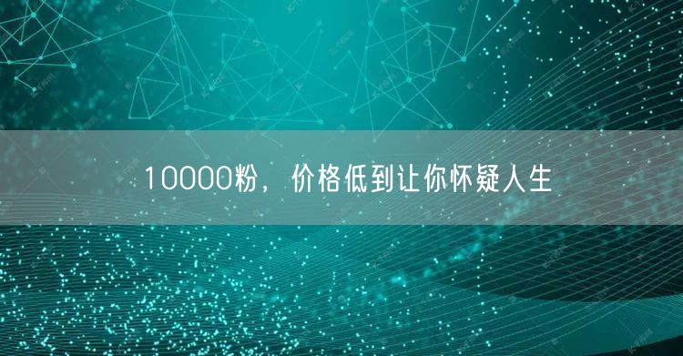 10000粉，价格低到让你怀疑人生