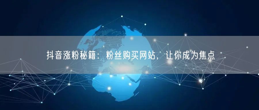 抖音涨粉秘籍：粉丝购买网站，让你成为焦点